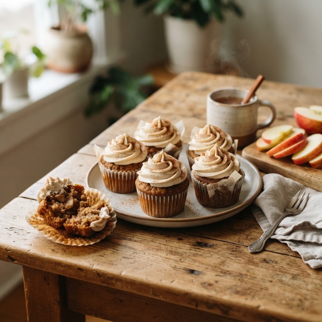 Apple Cider Cupcakes finished dish