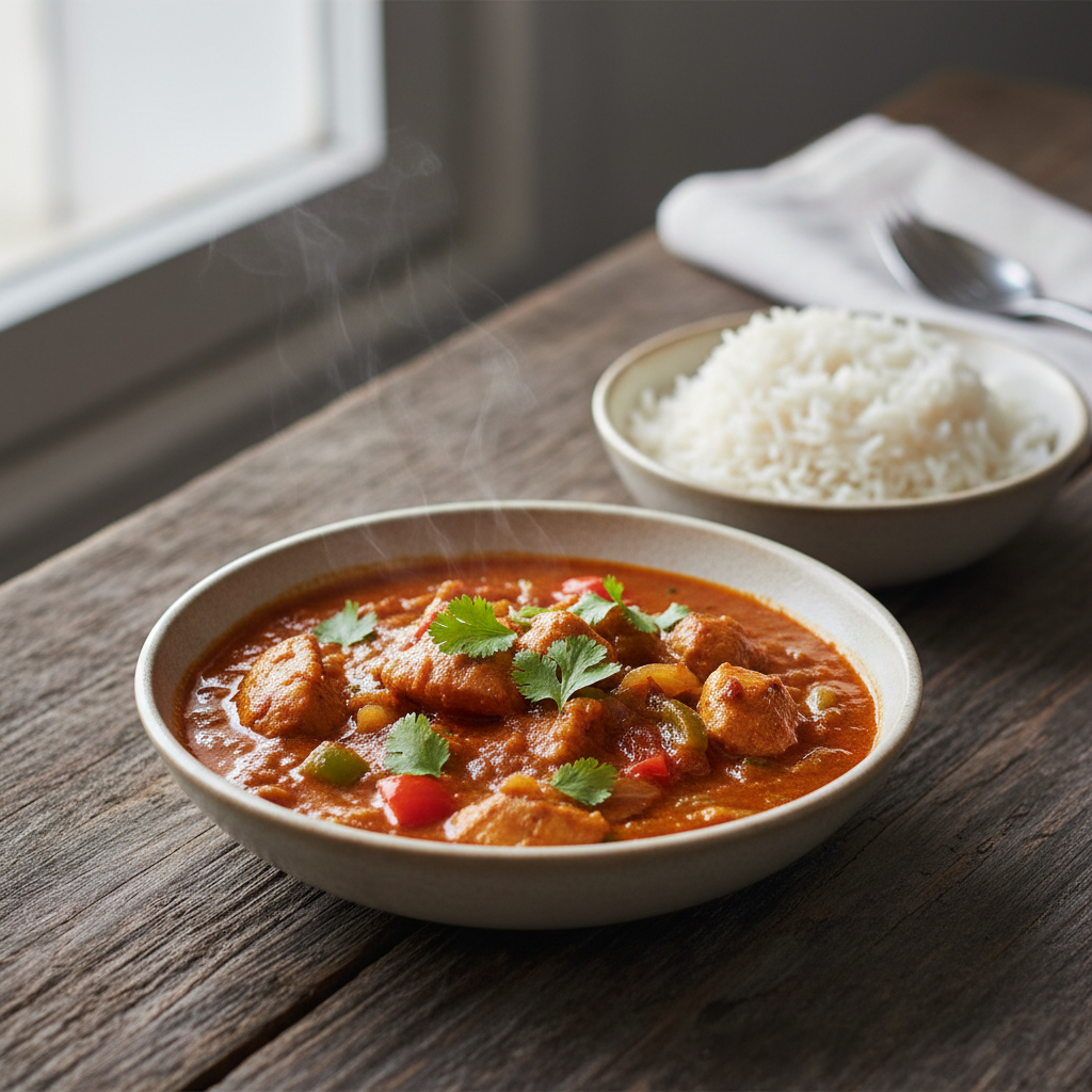 Quick Chicken Madras finished dish