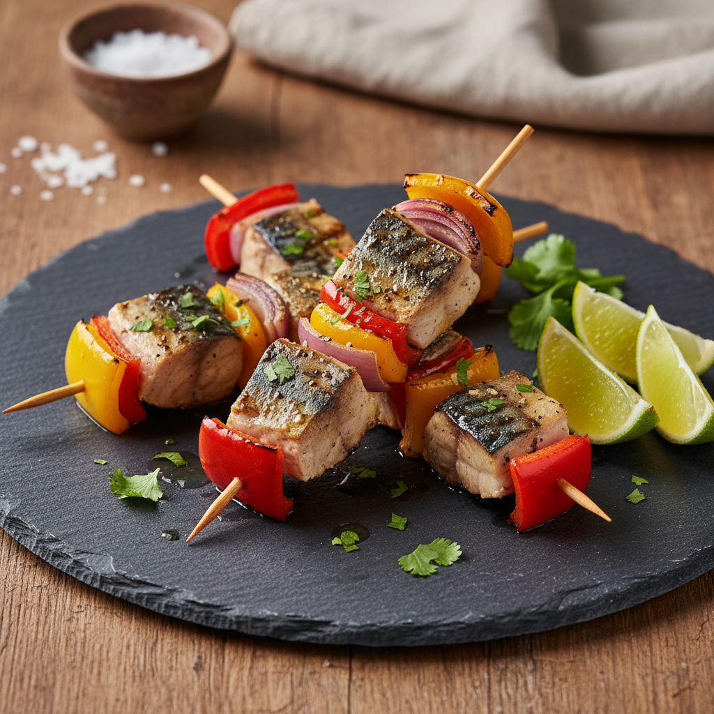 Mackerel Kebabs finished dish