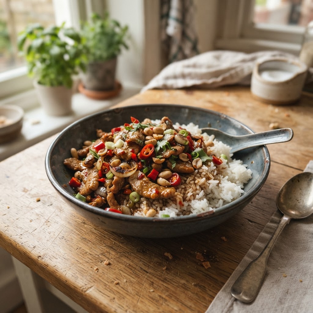 Stir-Fried Chilli Pork finished dish