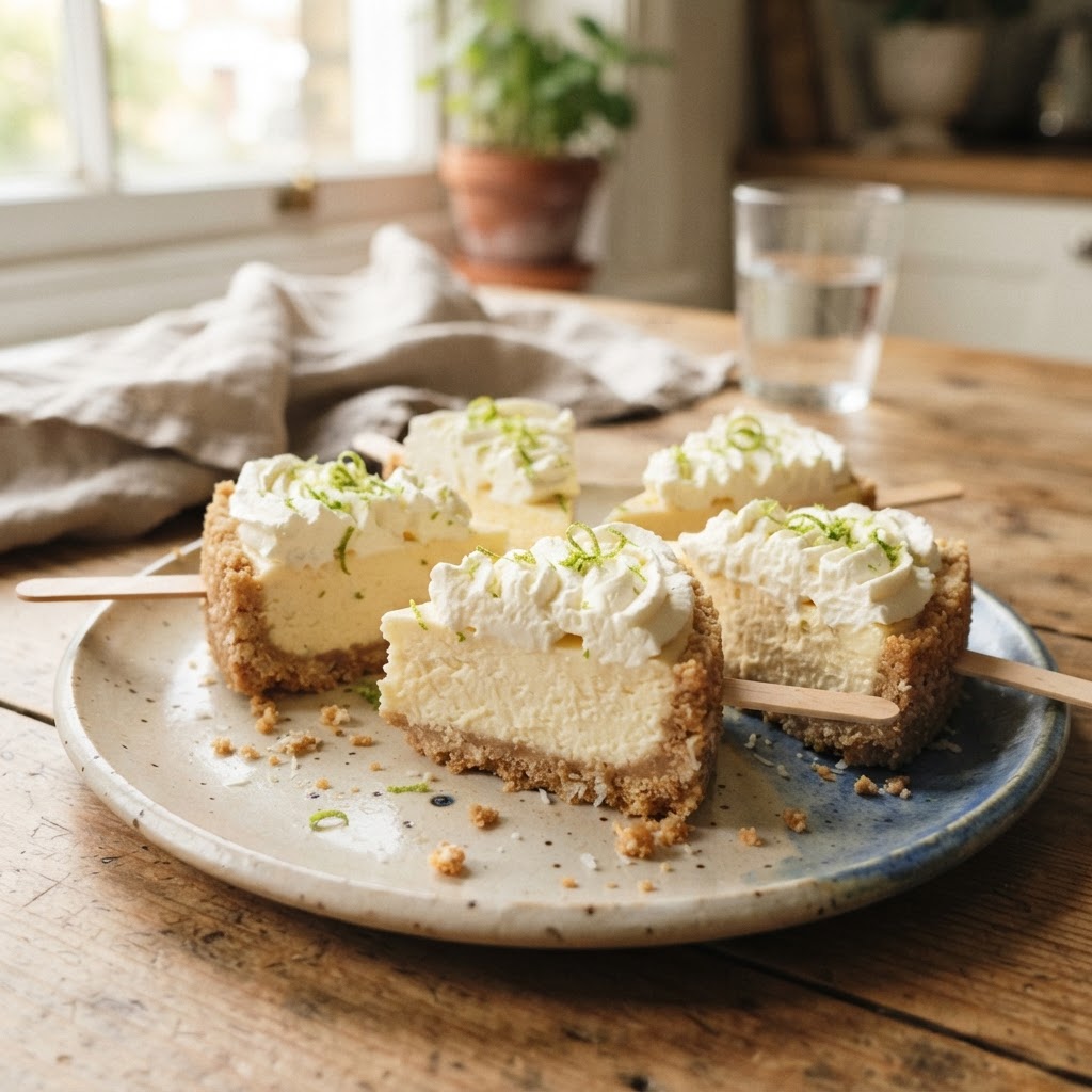 Key Lime Cheesecake Pops finished dish