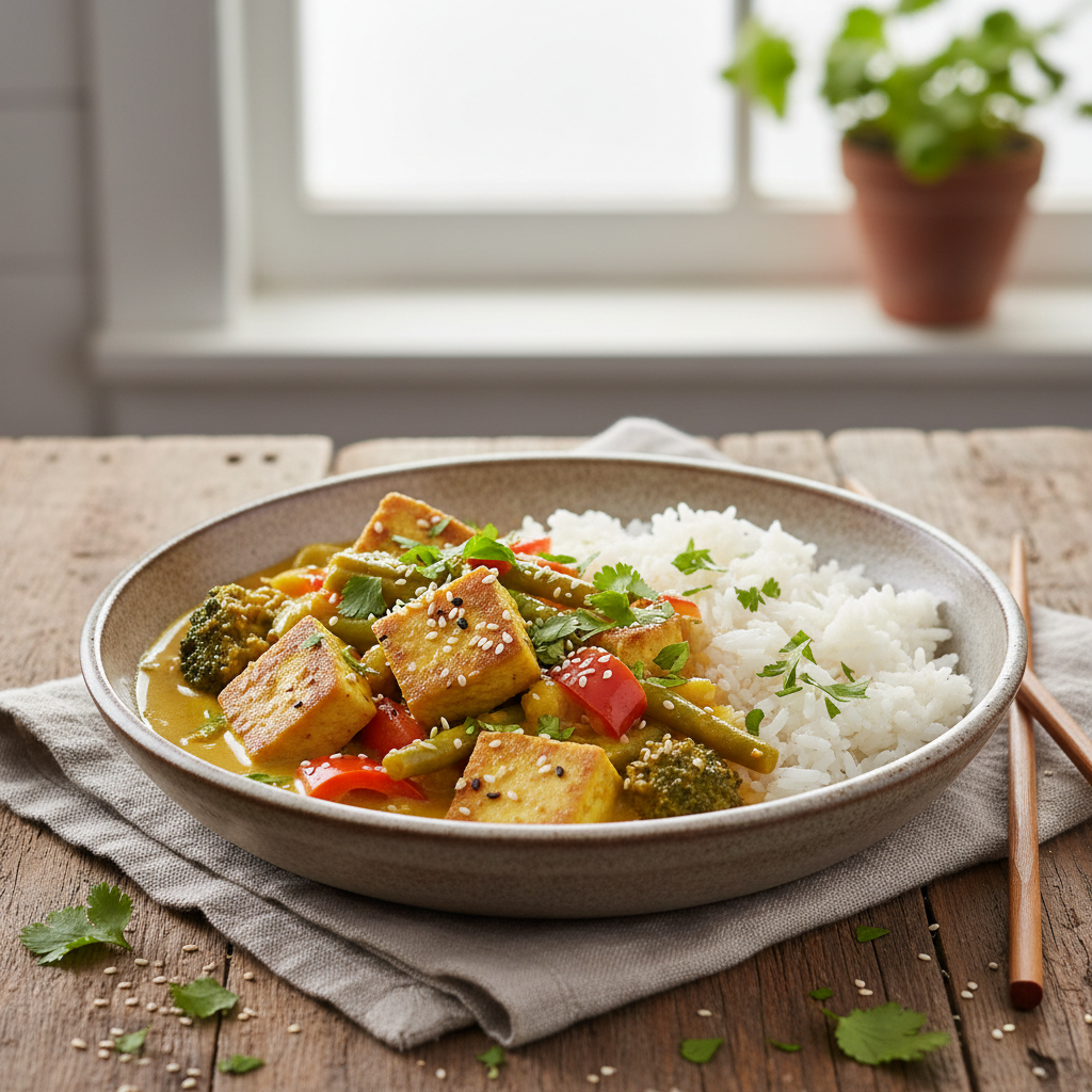 Tofu Curry finished dish