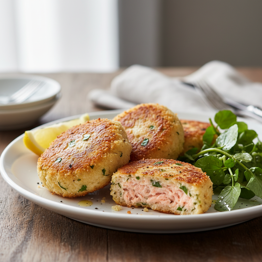 Salmon Fish Cakes finished dish