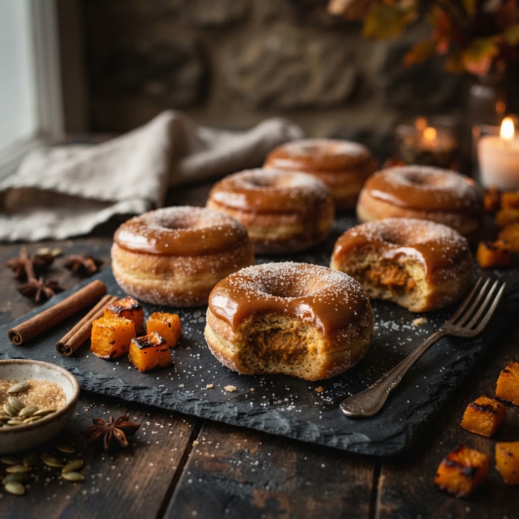 Pumpkin Spiced Doughnuts finished dish