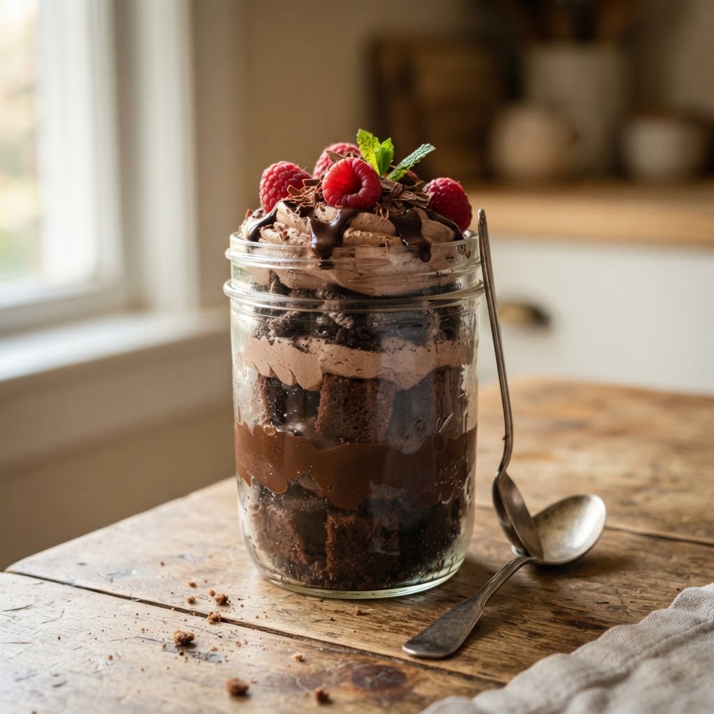 Triple Chocolate Trifle finished dish
