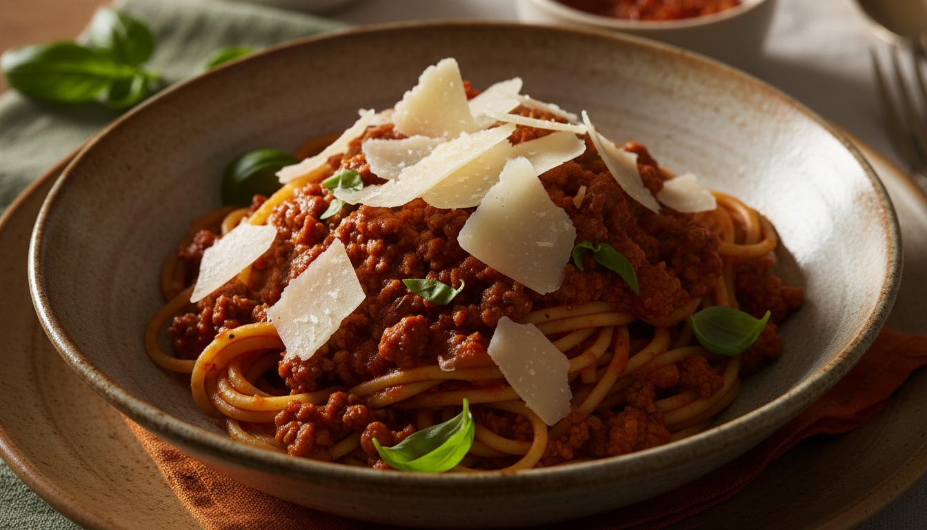 Spaghetti Bolognese finished dish