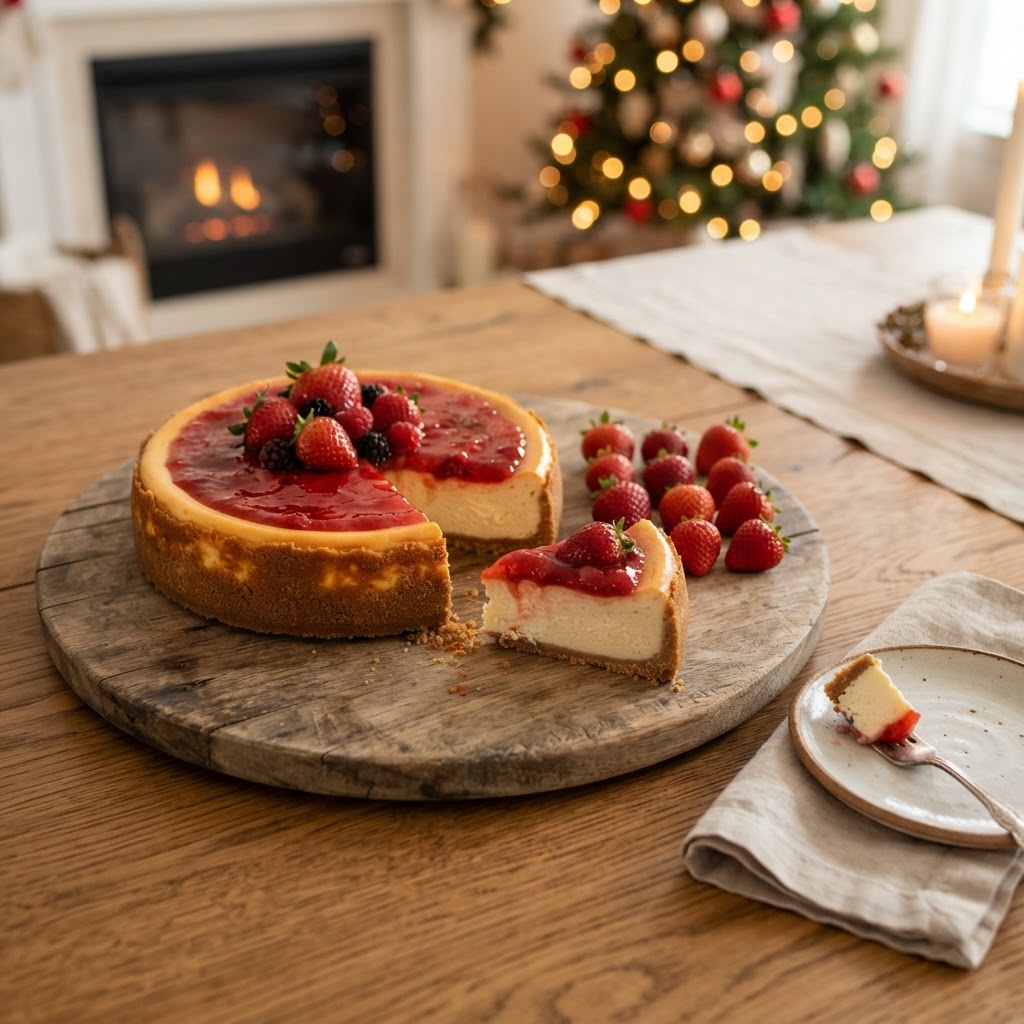 Strawberry Cheesecake finished dish