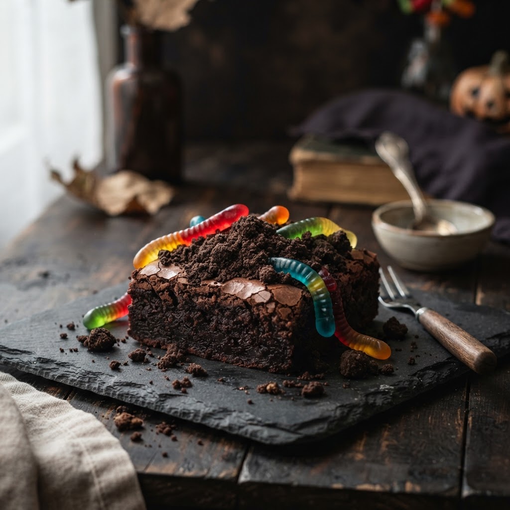 Dirt Brownies finished dish