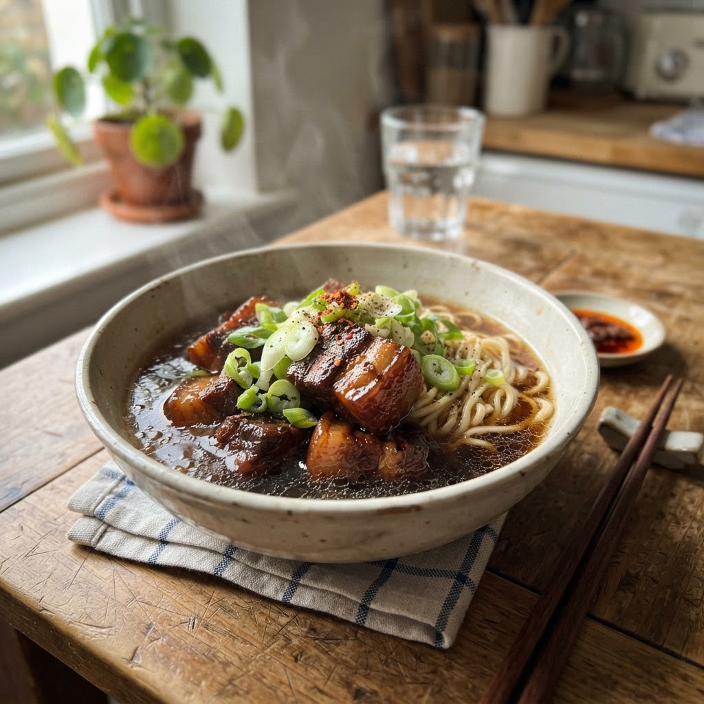 Aromatic Pork Belly Hotpot finished dish