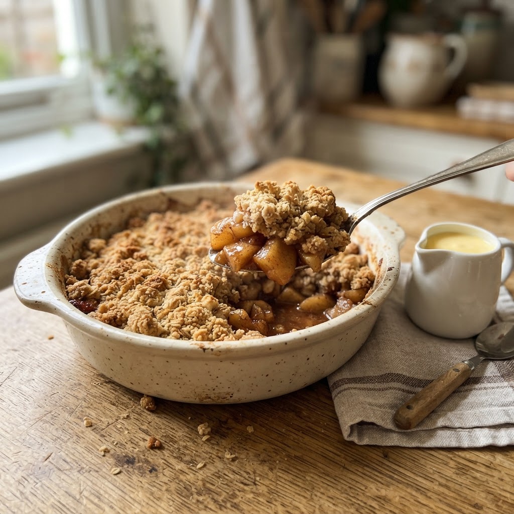 Easy Apple Crumble finished dish