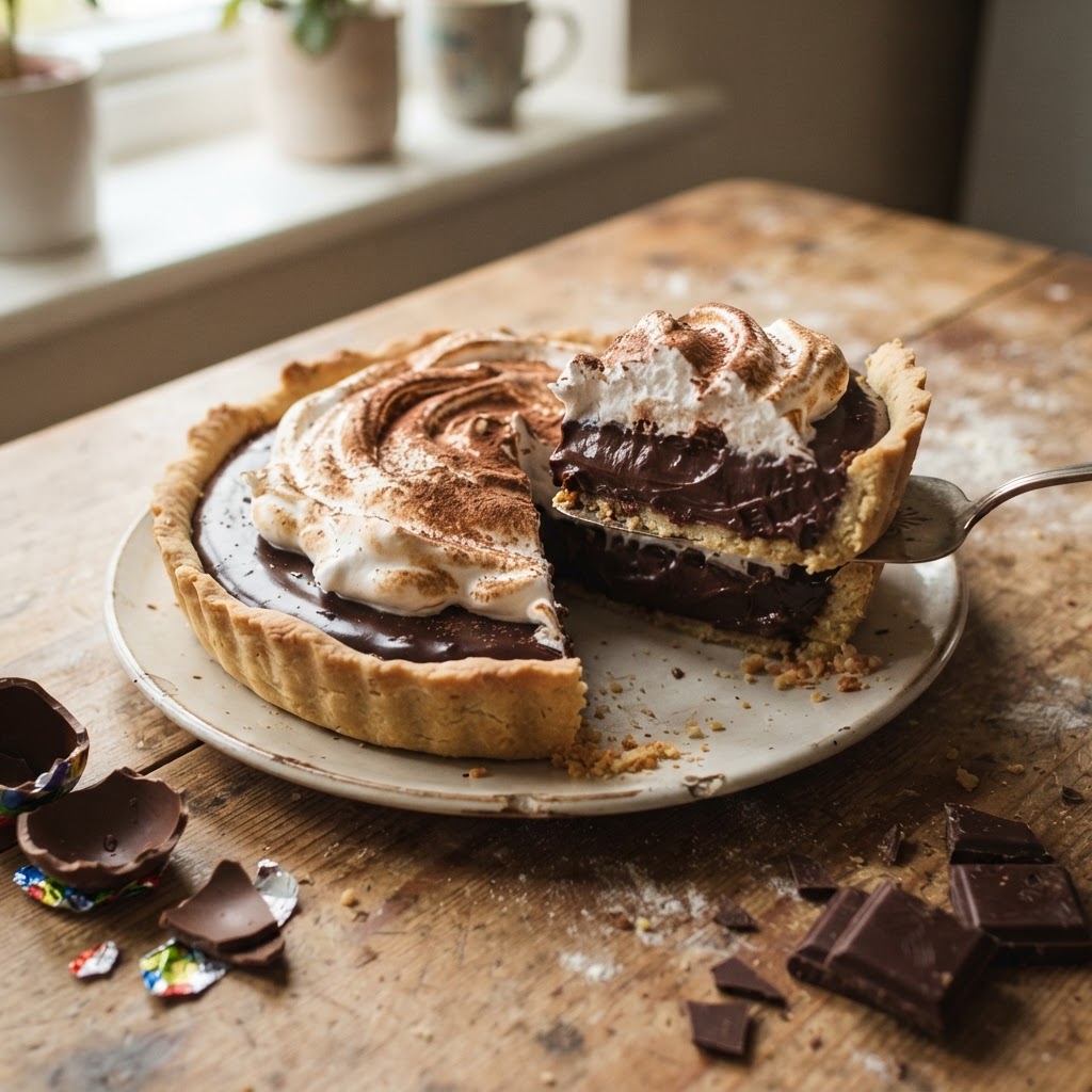 Leftover Easter Chocolate Tart finished dish