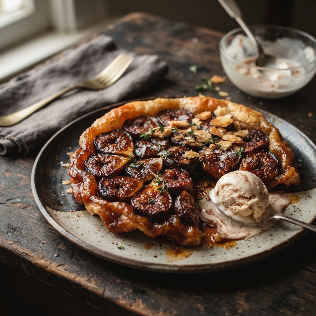 Fig Tarte Tatin finished dish
