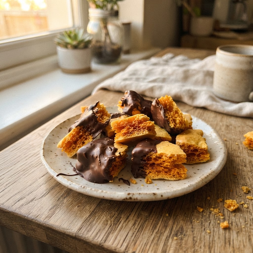 Homemade Honeycomb finished dish