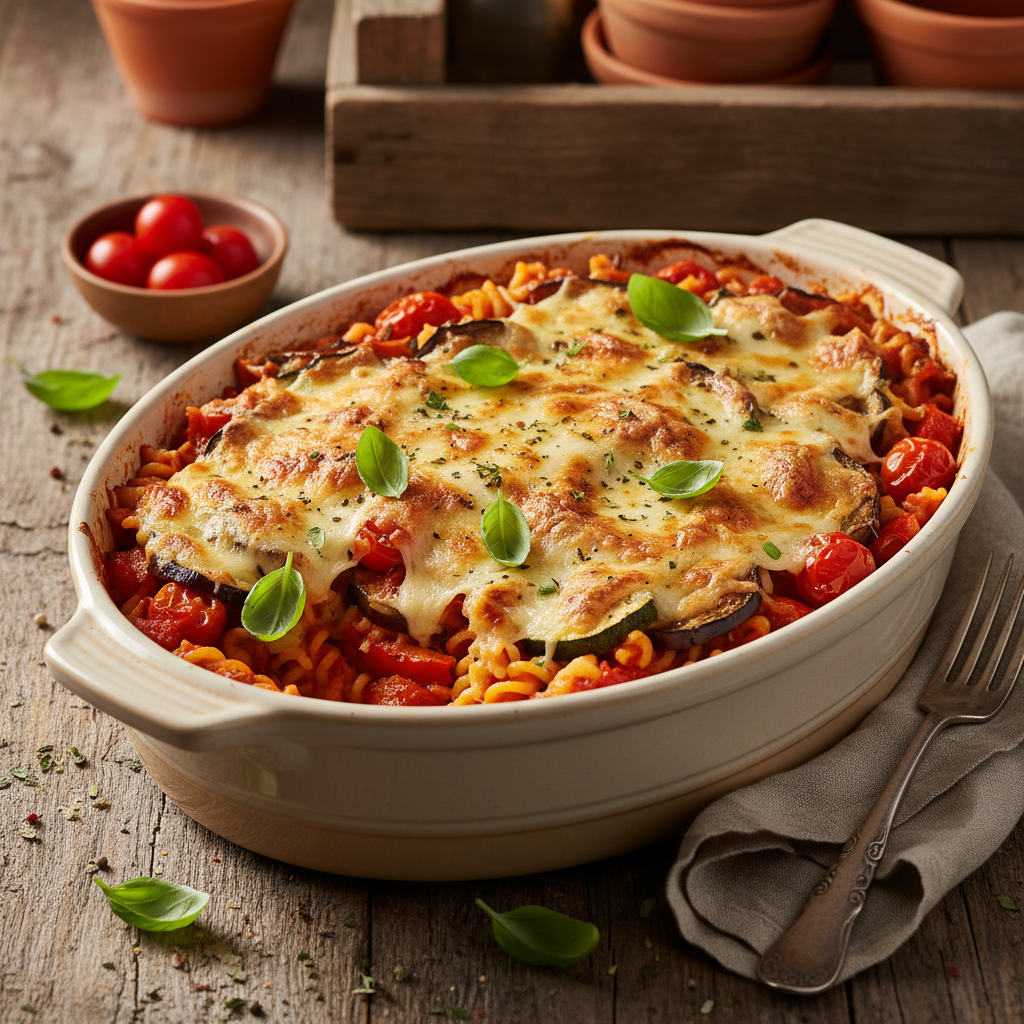 Vegetable Pasta Bake finished dish