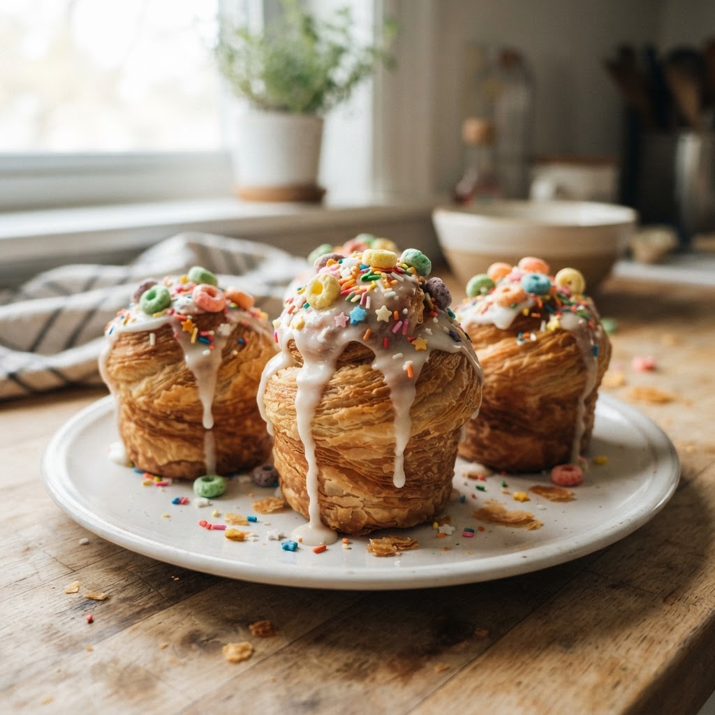 Birthday Cake Puff Pastry Muffins finished dish