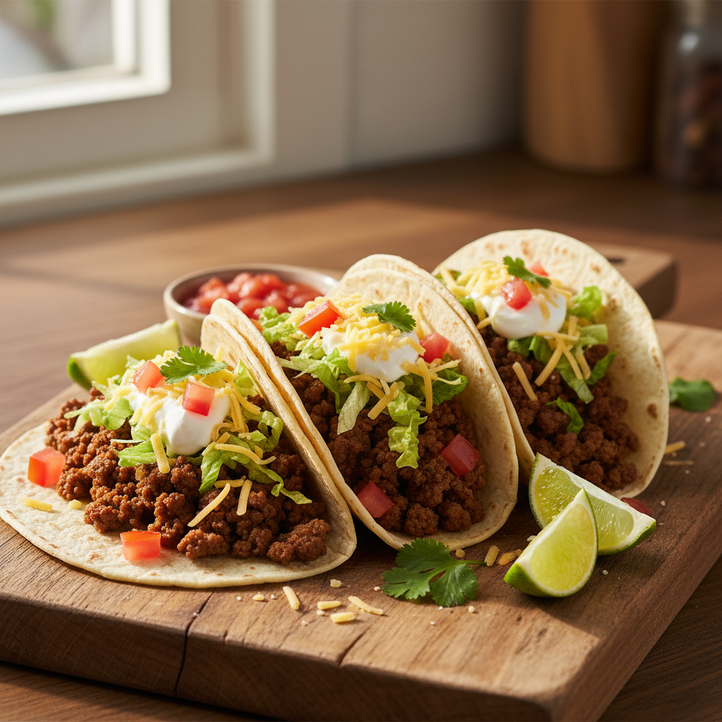 Beef Tacos finished dish