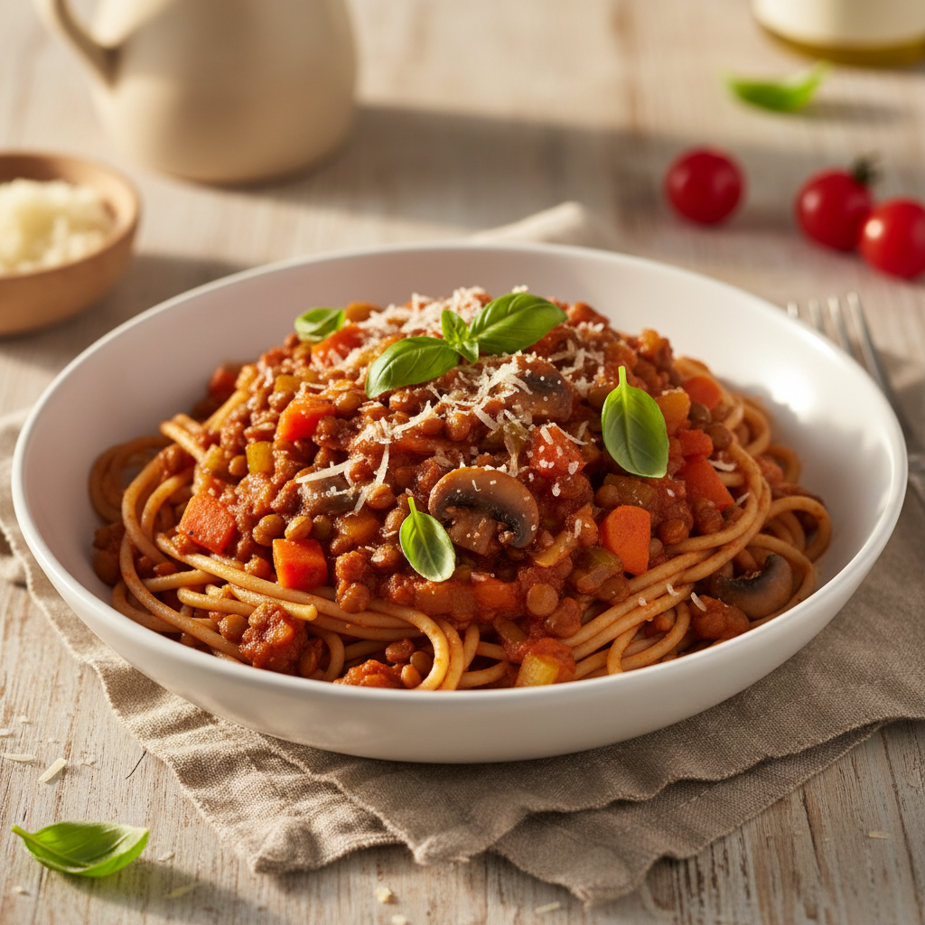 Vegetarian Bolognese finished dish