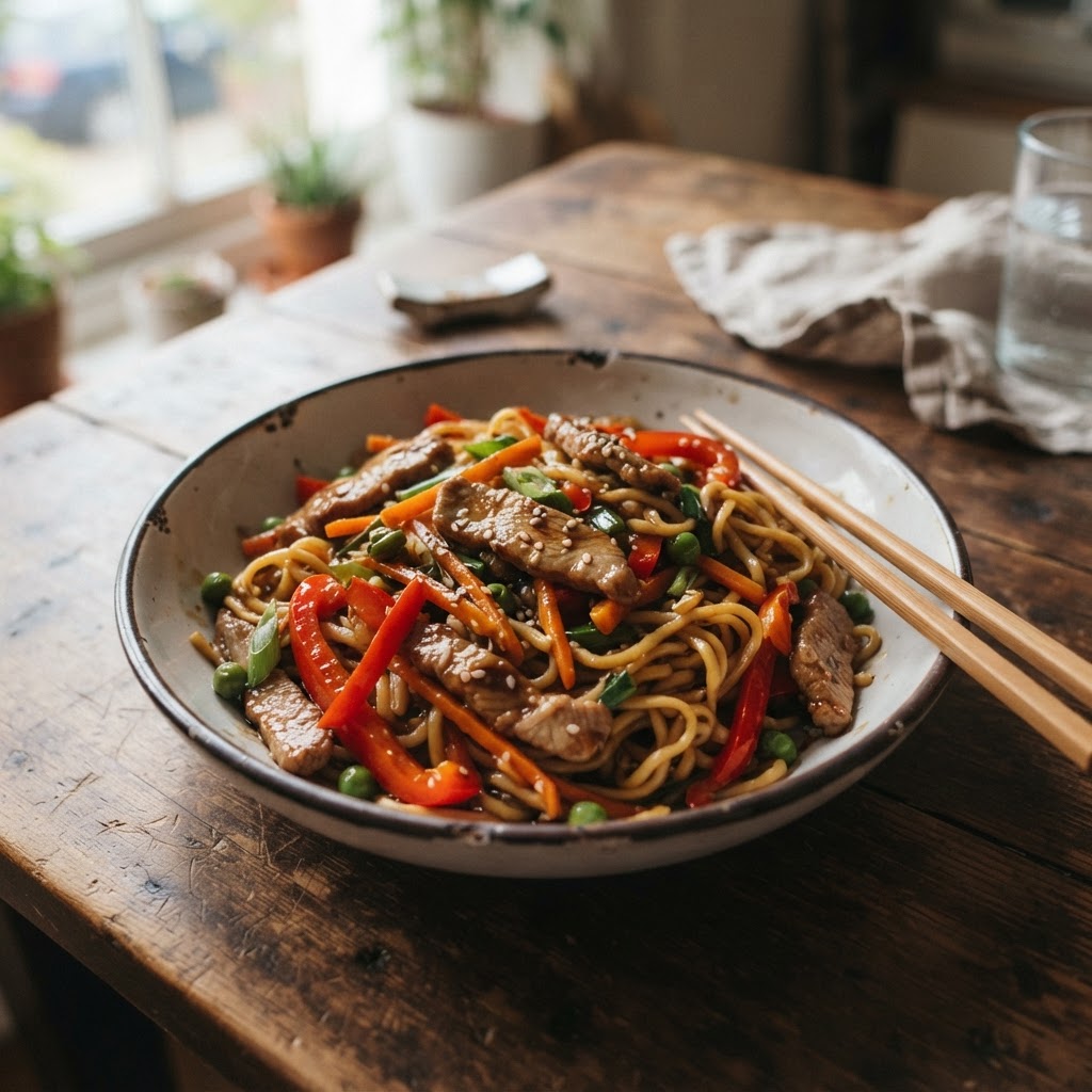 Pork Chow Mein finished dish