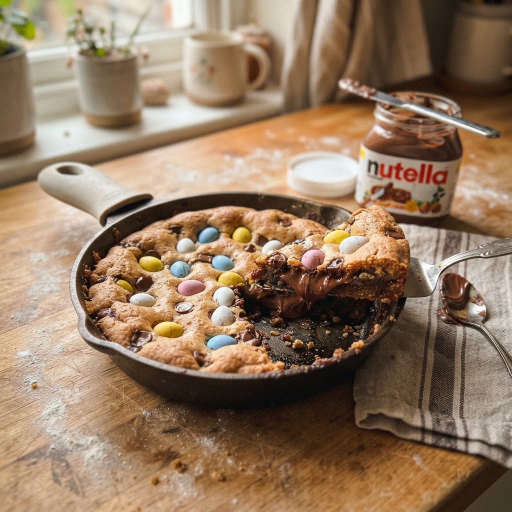 Easter Egg Cookie Skillet finished dish