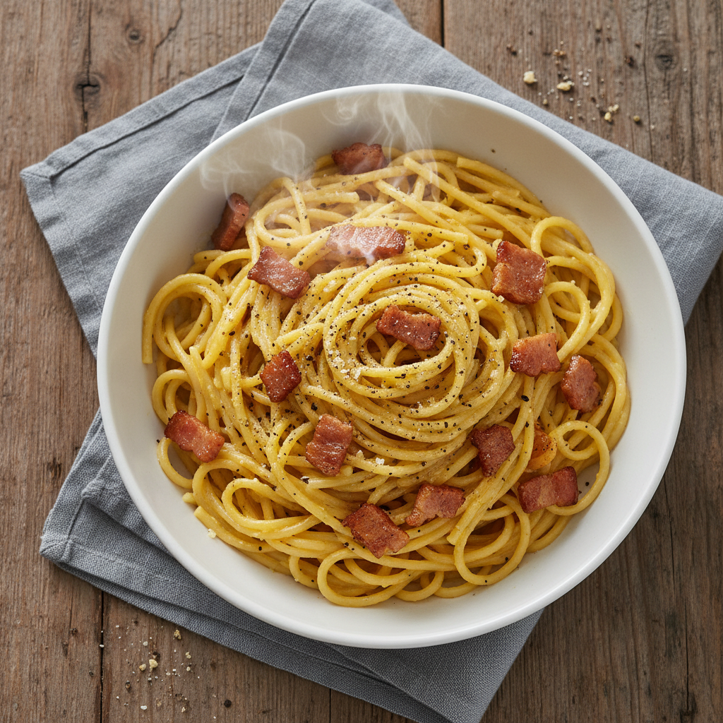Spaghetti Carbonara finished dish