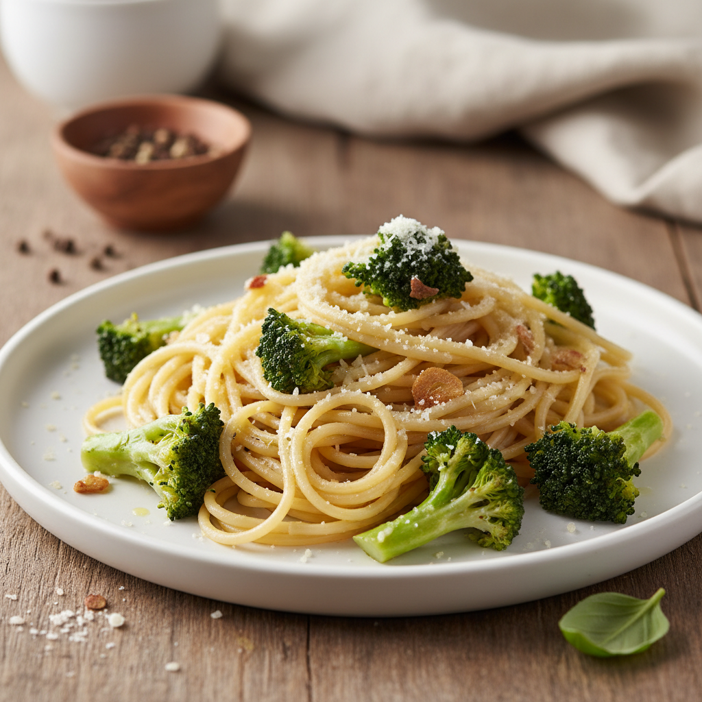 Easiest Pasta & Broccoli finished dish
