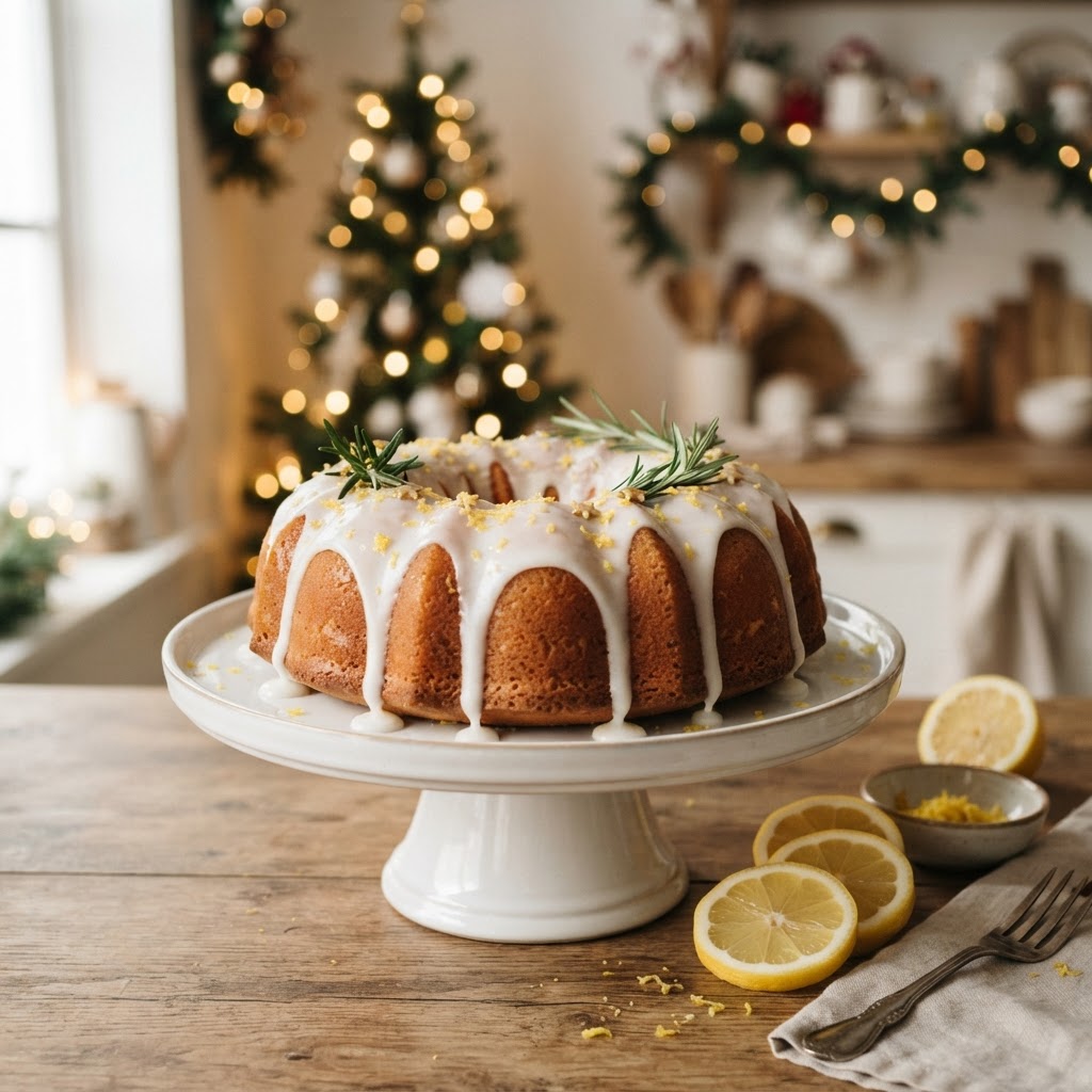 Lemon Bundt Cake finished dish