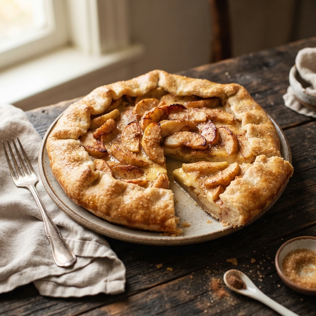 Apple and Nutmeg Custard Pie finished dish