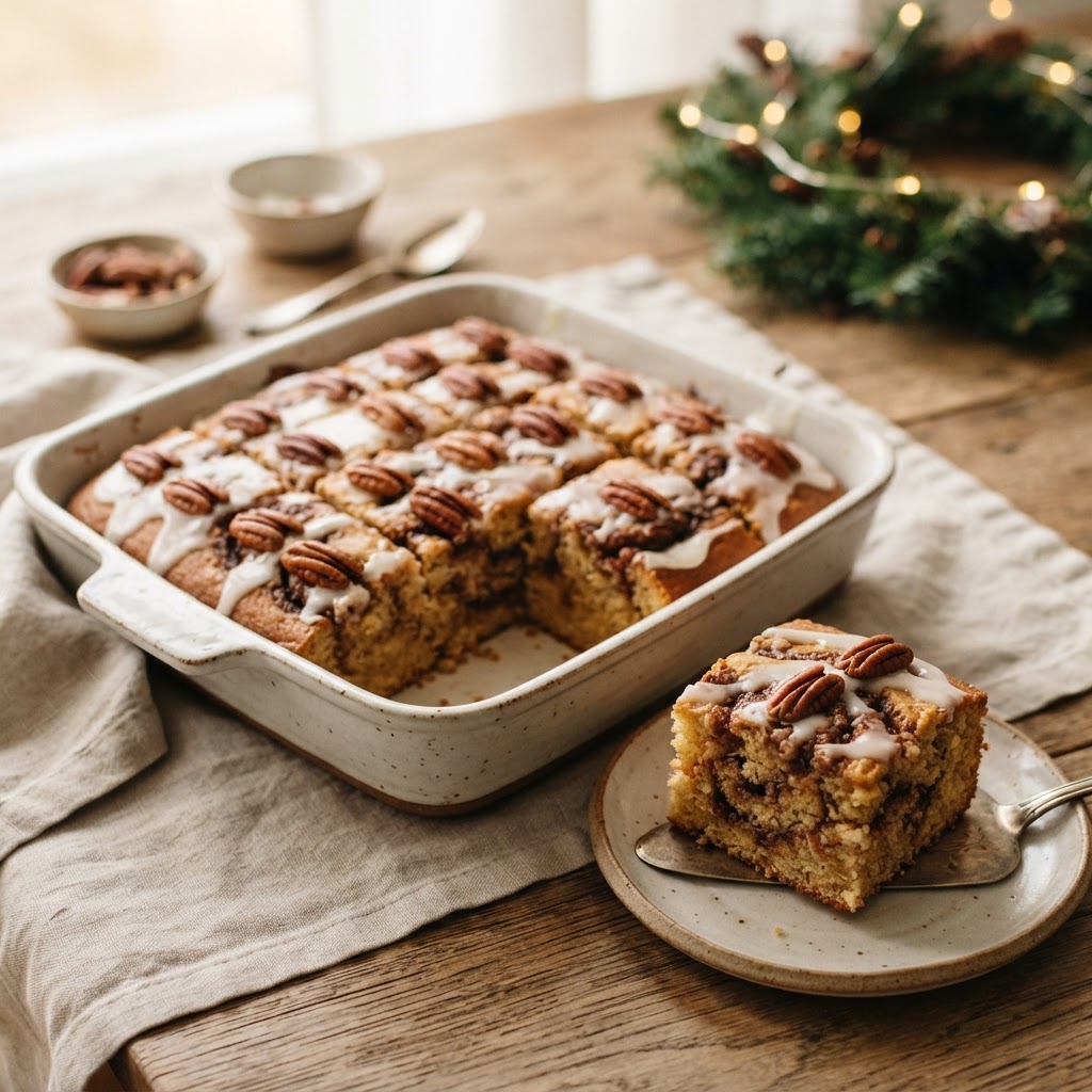 Cinnamon Roll Coffee Cake finished dish