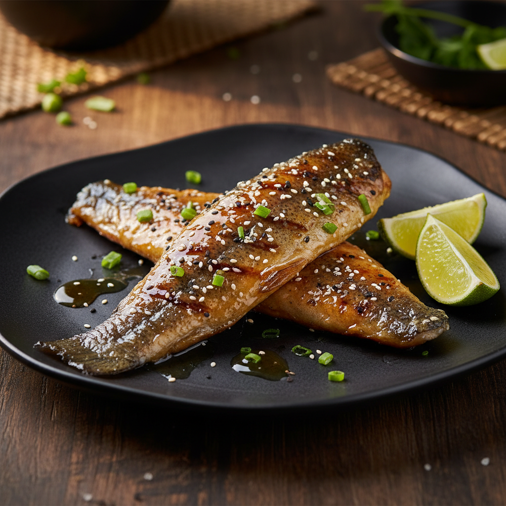 Honey & Soy Glazed Trout finished dish