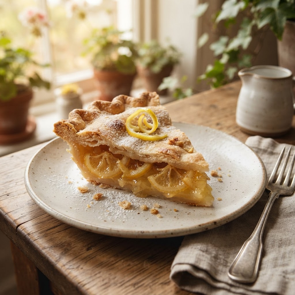 Lemon Shaker Pie finished dish