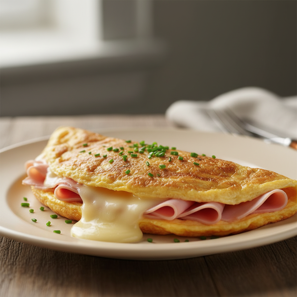 Ham & Cheese Omelette finished dish