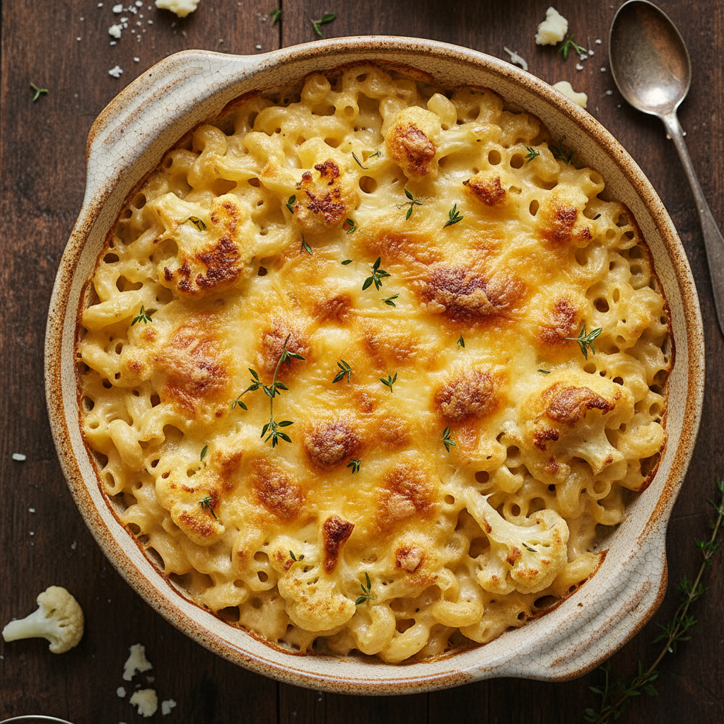 Macaroni Cauliflower Cheese finished dish