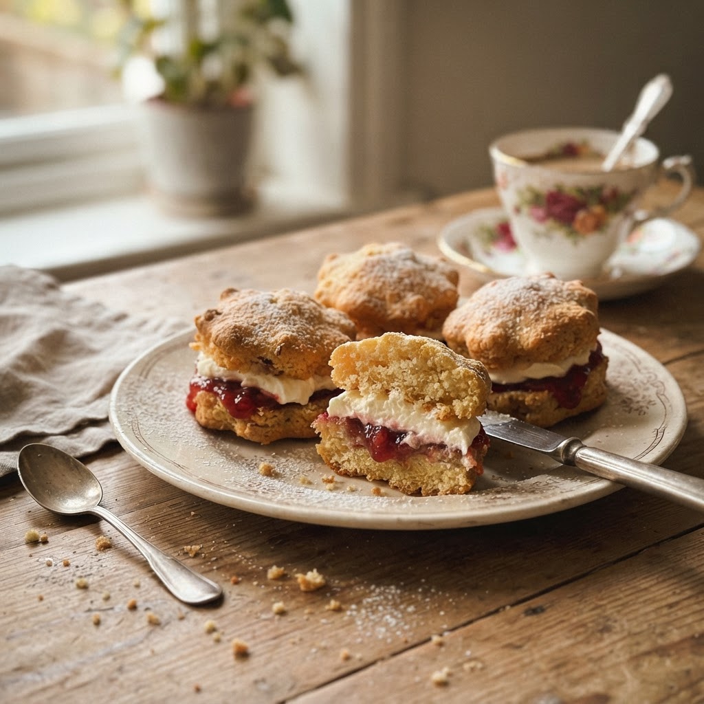 Mini Victoria Sponges finished dish
