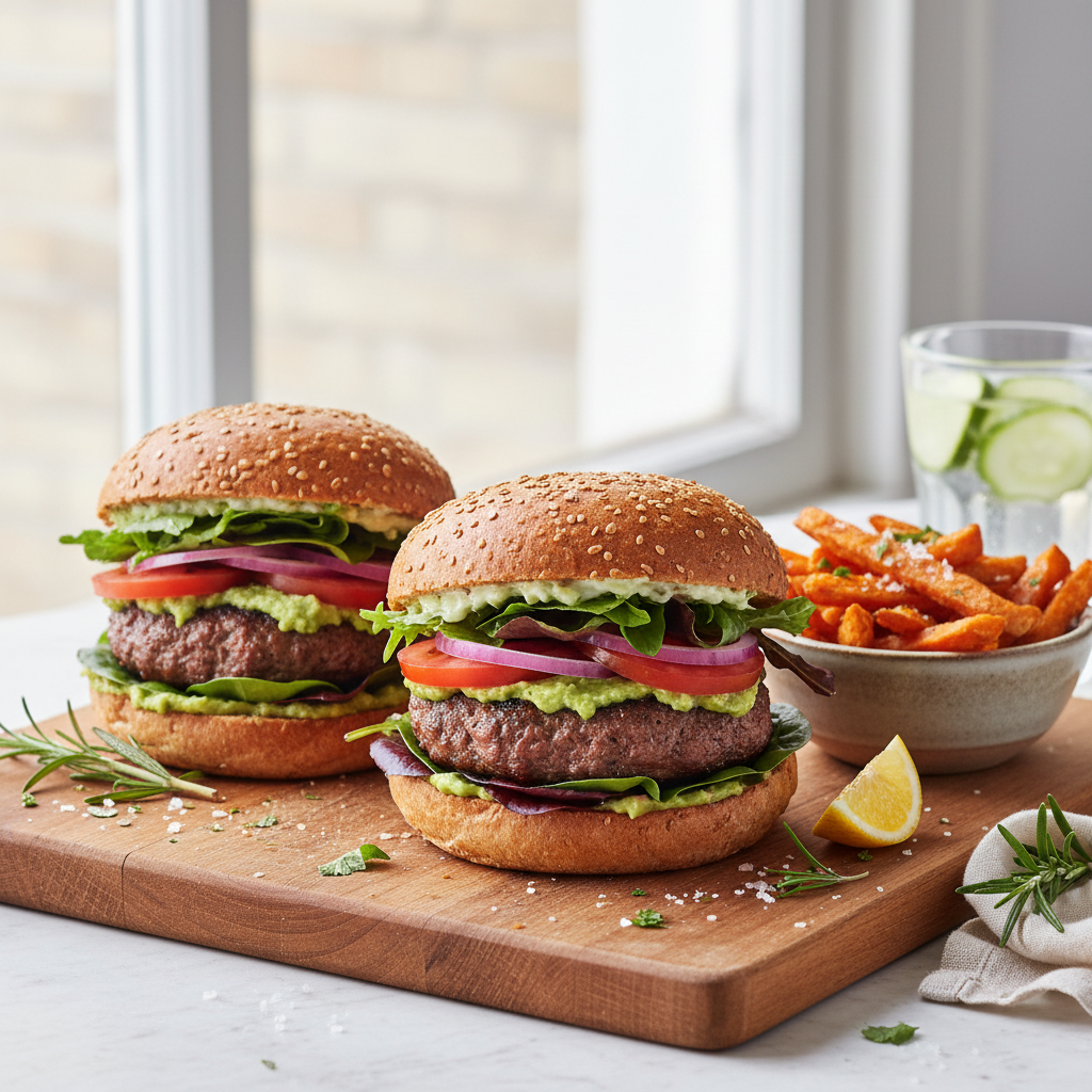 Healthy Burgers finished dish