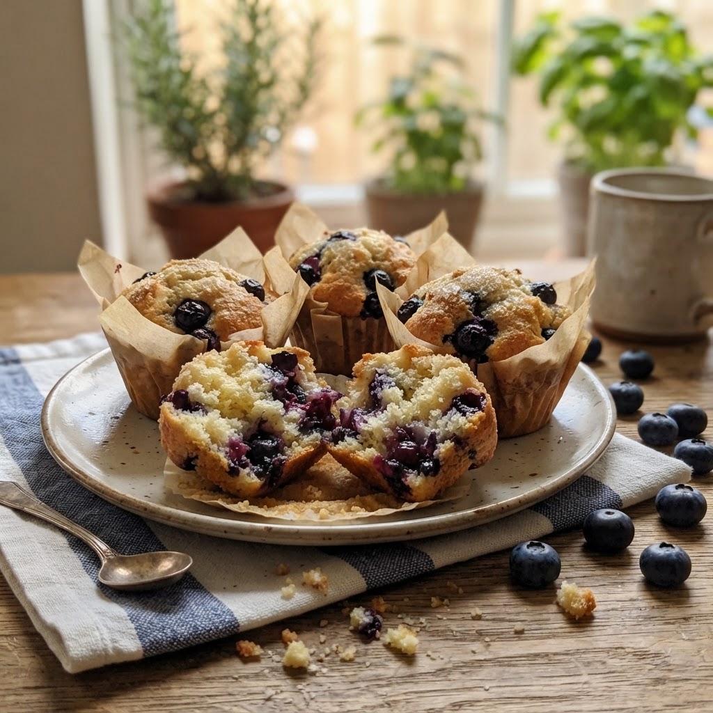 Blueberry Cream Muffins finished dish