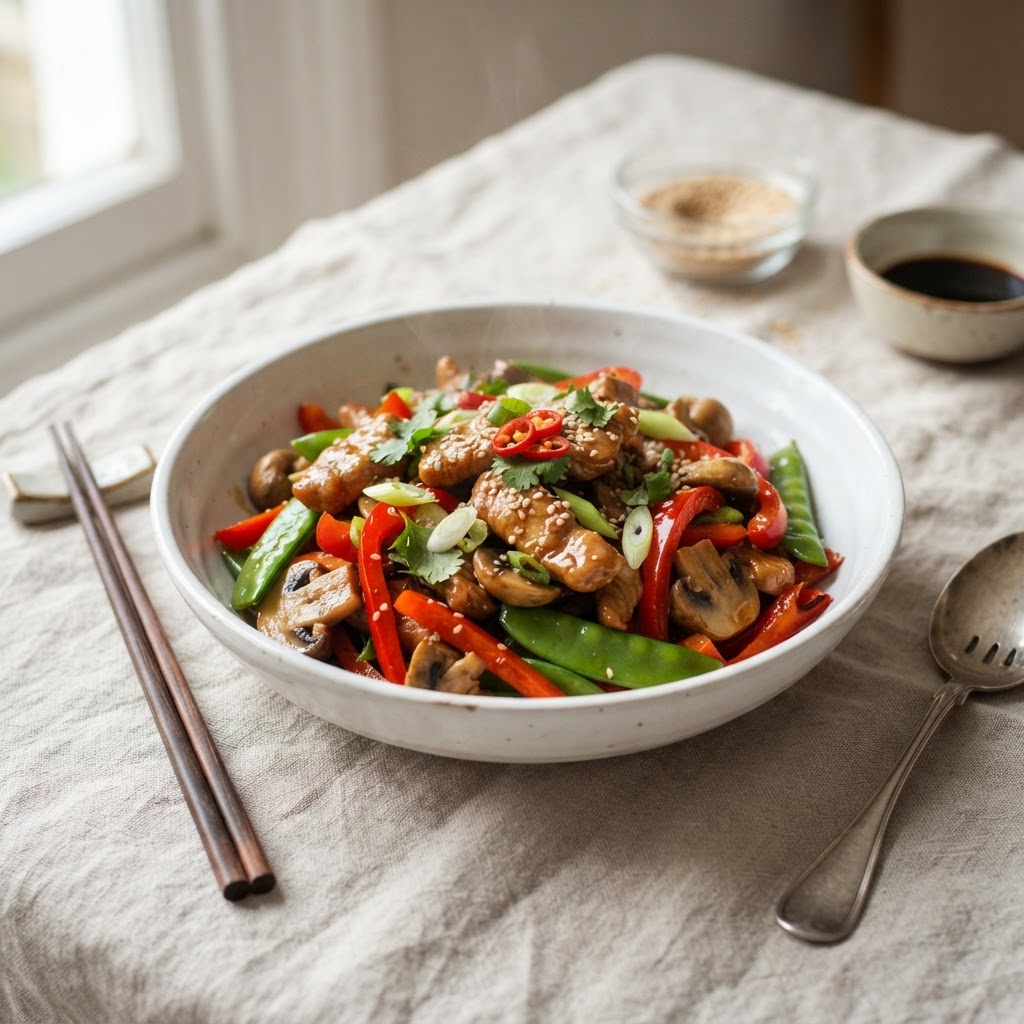 Stir-Fried Pork with Ginger and Soy finished dish