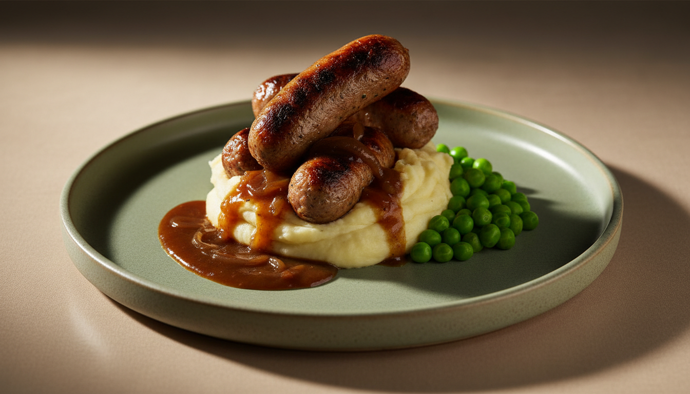 Sausage and Mash finished dish