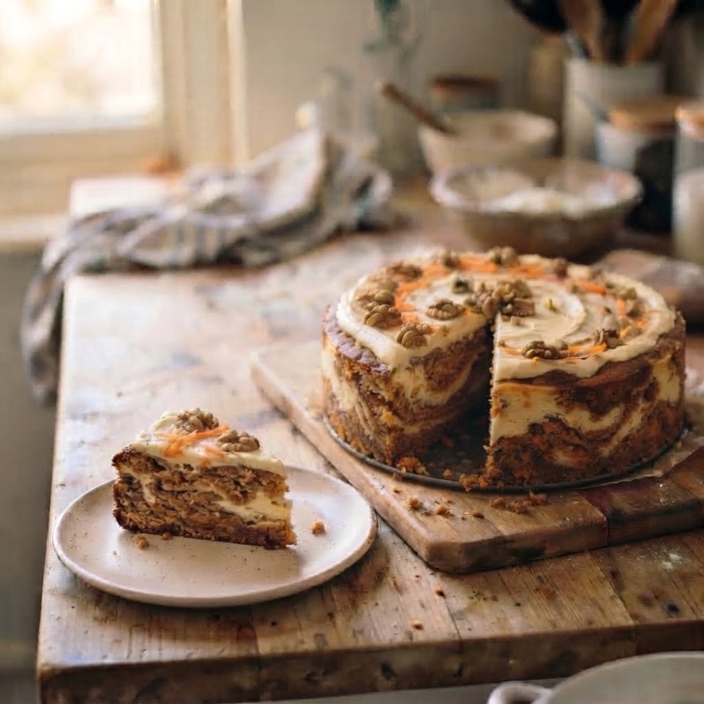 Carrot Cake Cheesecake finished dish