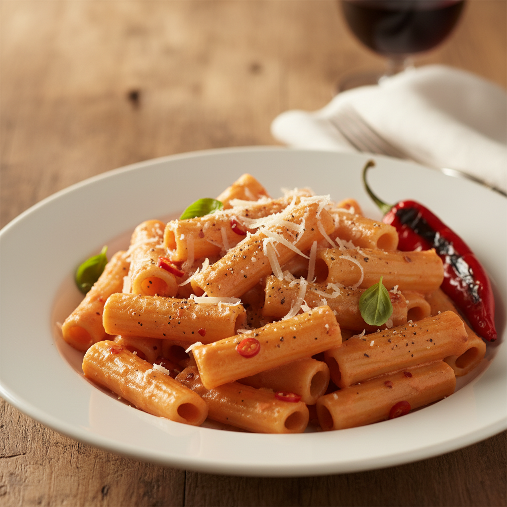 Carbone Spicy Rigatoni finished dish
