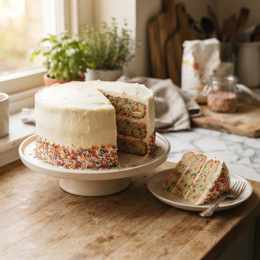 The Best Birthday Cake finished dish