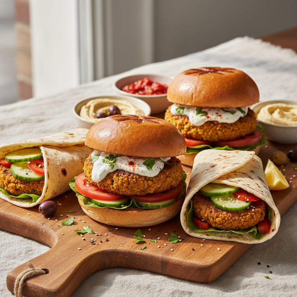 Vegan Kofte Burgers & Easy Wraps finished dish