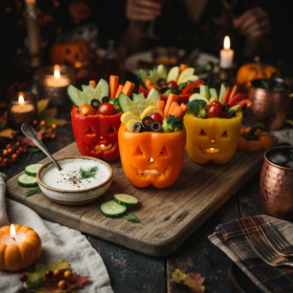 Bell Pepper Pumpkins finished dish
