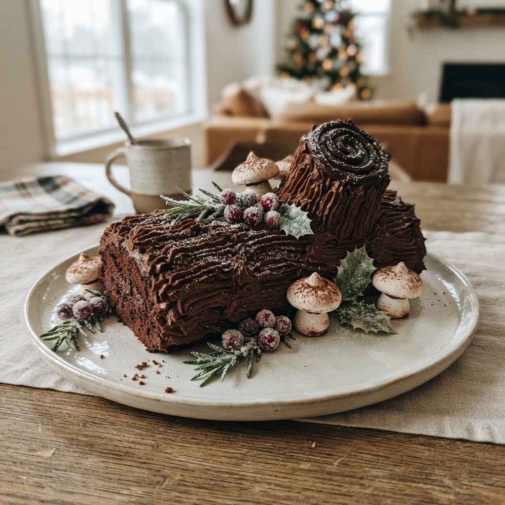 Yule Log (Bûche de Noël) finished dish