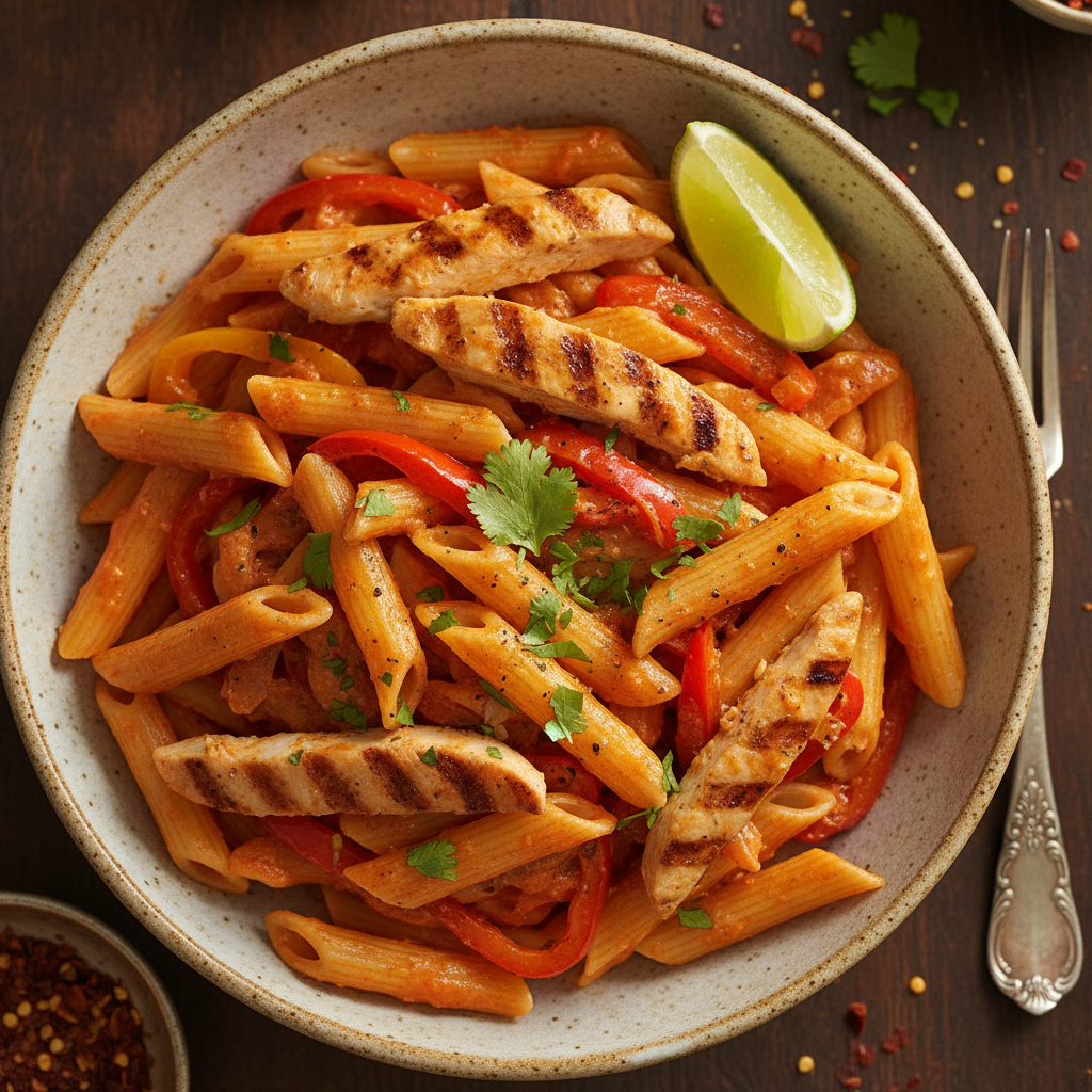 Chicken Fajita Pasta finished dish