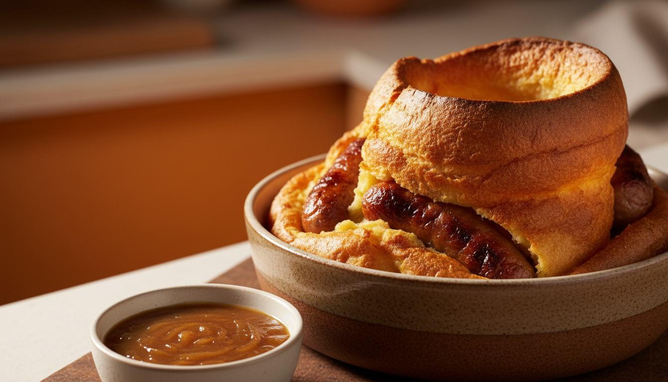 Toad in the Hole finished dish