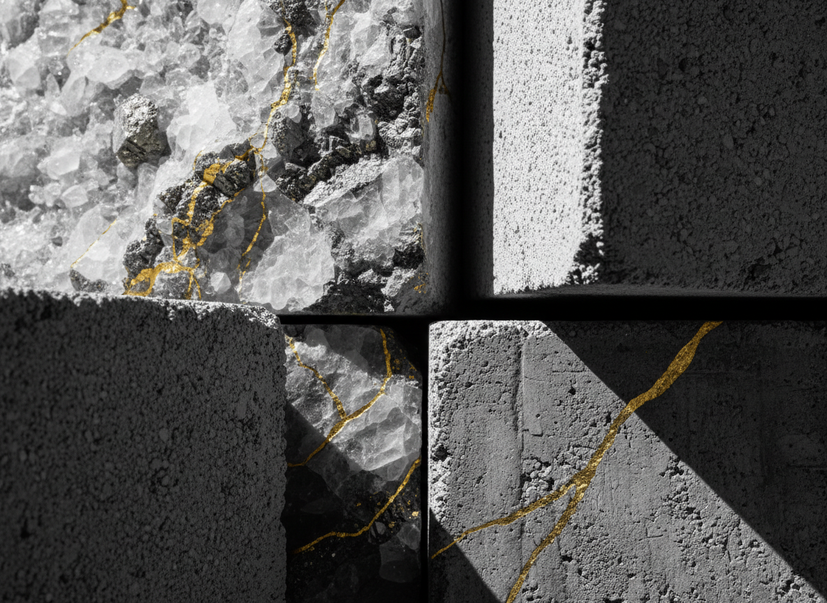 Abstract architectural structure in light and shadow
