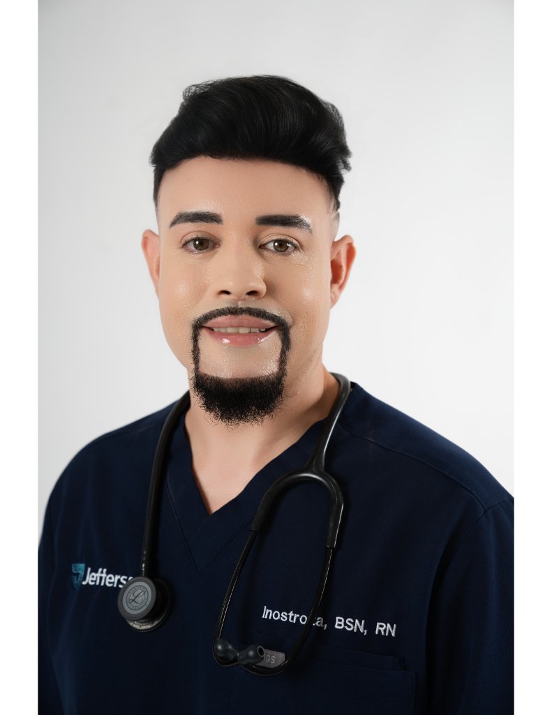 Heriberto Inostroza, BSN, RN — in nursing scrubs