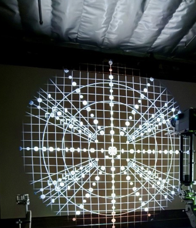 Optical test chart projection