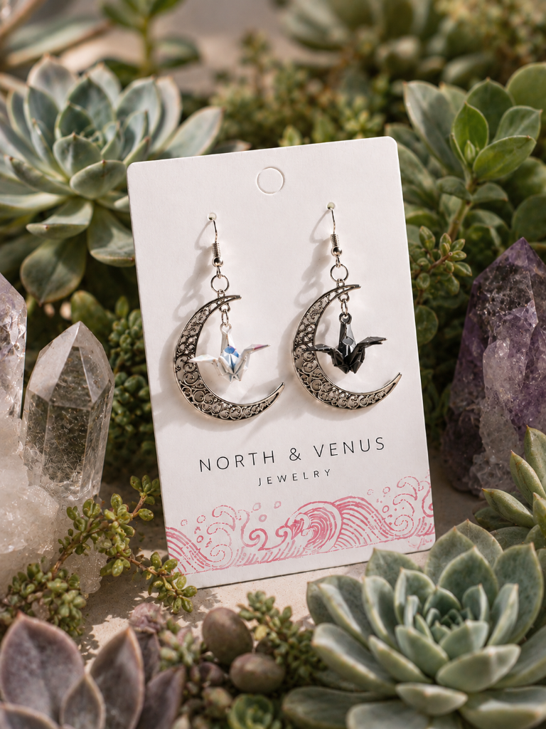 Moonlight Crane Earrings