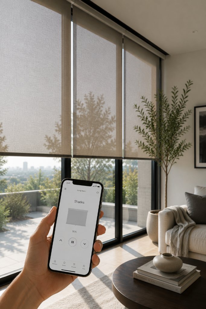 Smart shade control on phone